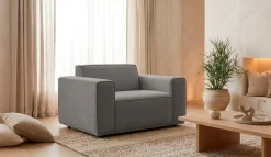 OTTO home Loveseat »Avelin, 1.5 Sitzer, 140 cm,Chenille, Struktur-Boucle« mit Wellenunterfederung, Kedernaht, bodentief, Skandi-Design