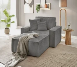 OTTO home Loveseat »FINNLEY Cord, Loveseat & Hocker im Set« 2 Stk. tlg. verfügbar in den Stoffqualitäten Bouclé, Struktur fein und Mega Cord
