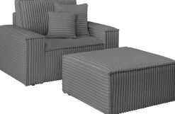 OTTO home Loveseat »FINNLEY Cord, Loveseat & Hocker im Set« 2 Stk. tlg. verfügbar in den Stoffqualitäten Bouclé, Struktur fein und Mega Cord