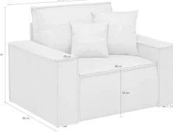 OTTO home Loveseat »FINNLEY Struktur fein, Sessel kombinierbar m. der Serie FINNLEY« 1 Stk. tlg. verfügbar in den Stoffqualitäten Bouclé, Struktur fein und Mega Cord