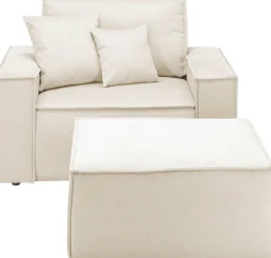 OTTO home Loveseat »FINNLEY Struktur fein, Loveseat & Hocker im Set« 2 Stk. tlg. verfügbar in den Stoffqualitäten Bouclé, Struktur fein und Mega Cord