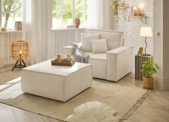 OTTO home Loveseat »FINNLEY Struktur fein, Loveseat & Hocker im Set« 2 Stk. tlg. verfügbar in den Stoffqualitäten Bouclé, Struktur fein und Mega Cord