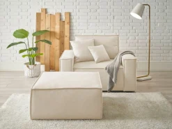 OTTO home Loveseat »FINNLEY Struktur fein, Loveseat & Hocker im Set« 2 Stk. tlg. verfügbar in den Stoffqualitäten Bouclé, Struktur fein und Mega Cord