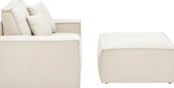 OTTO home Loveseat »FINNLEY Struktur fein, Loveseat & Hocker im Set« 2 Stk. tlg. verfügbar in den Stoffqualitäten Bouclé, Struktur fein und Mega Cord