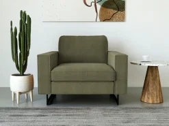 OTTO home Loveseat »Pinto 105 cm, Cord, Chenille, Lederoptik« mit Keder, Metallfüßen und auch in Cord Bezug erhältlich