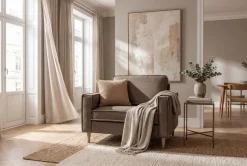 OTTO home Loveseat »Pinto Skandi 105 cm, Chenille, Struktur« mit Keder, Massivholzfüße Eiche geräuchert