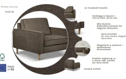 OTTO home Loveseat »Pinto Skandi 105 cm, Chenille, Struktur« mit Keder, Massivholzfüße Eiche geräuchert