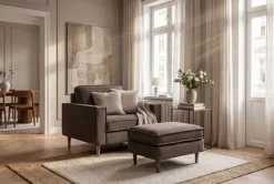 OTTO home Loveseat »Pinto Skandi 105 cm, Chenille, Struktur« mit Keder, Massivholzfüße Eiche geräuchert