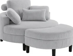 OTTO home Loveseat »Ravi Sessel, B: 114 cm, Sitzhöhe: 42 cm« XXL- Sessel, mit Stauraumhocker, Rückenstütze & 4 Zierkissen