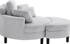 OTTO home Loveseat »Ravi Sessel, B: 114 cm, Sitzhöhe: 42 cm« XXL- Sessel, mit Stauraumhocker, Rückenstütze & 4 Zierkissen