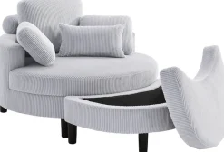 OTTO home Loveseat »Ravi Sessel, B: 114 cm, Sitzhöhe: 42 cm« XXL- Sessel, mit Stauraumhocker, Rückenstütze & 4 Zierkissen