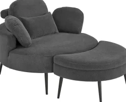 OTTO home Loveseat »Riko Sessel, B: 110 cm, Sitzhöhe: 44 cm« XXL- Sessel, mit Stauraumhocker, Rückenstütze & 4 Zierkissen