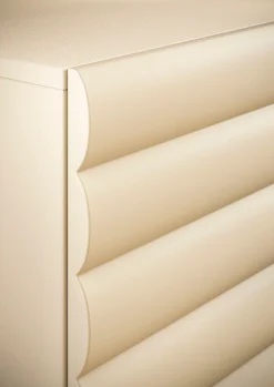 OTTO home Lowboard »Adria, 202 cm breit, 4 Türen, Mediaboard, TV-Schrank, TV-Board« Korpus Talco Spatolato, MDF-Fronten in 3D-Design, viel Stauraum