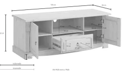 OTTO home Lowboard »Anna« Gesamtmaße (B/T/H): ca. 140/44/50 cm,TV-Board, Breite 140 cm, 2 Türen, 1 Schublade, Massivholz, FSC®