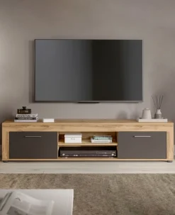 OTTO home Lowboard »AOSTA, Breite 160 cm, 2 Klappen, 2 offene Fächer« in verschiedenen Farbausführungen, individuell kombinierbar,TV-Board, Mediaboard, TV-Möbel, TV-Lowboard, Fernsehschrank, Sideboard