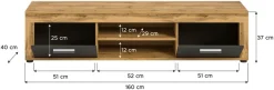 OTTO home Lowboard »AOSTA, Breite 160 cm, 2 Klappen, 2 offene Fächer« in verschiedenen Farbausführungen, individuell kombinierbar,TV-Board, Mediaboard, TV-Möbel, TV-Lowboard, Fernsehschrank, Sideboard
