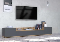 OTTO home Lowboard »BOLSENA,TV-Kommode, TV-Möbel,TV-Bank, 4 Fächer und offenes Ablagefach« 1 Stk. tlg. stehend/hängend montierbar, Made in Italy, B/T/H: 200 × 35 × 31,2 cm