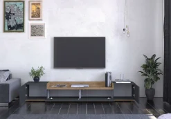 OTTO home Lowboard »BOLSENA,TV-Kommode, TV-Möbel,TV-Bank, 4 Fächer und offenes Ablagefach« 1 Stk. tlg. stehend/hängend montierbar, Made in Italy, B/T/H: 200 × 35 × 31,2 cm