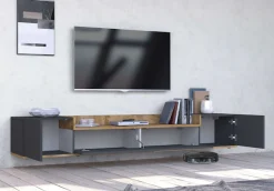 OTTO home Lowboard »BOLSENA,TV-Kommode, TV-Möbel,TV-Bank, 4 Fächer und offenes Ablagefach« 1 Stk. tlg. stehend/hängend montierbar, Made in Italy, B/T/H: 200 × 35 × 31,2 cm