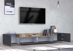 OTTO home Lowboard »BOLSENA,TV-Kommode, TV-Möbel,TV-Bank, 4 Fächer und offenes Ablagefach« 1 Stk. tlg. stehend/hängend montierbar, Made in Italy, B/T/H: 200 × 35 × 31,2 cm