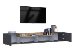 OTTO home Lowboard »BOLSENA,TV-Kommode, TV-Möbel,TV-Bank, 4 Fächer und offenes Ablagefach« 1 Stk. tlg. stehend/hängend montierbar, Made in Italy, B/T/H: 200 × 35 × 31,2 cm