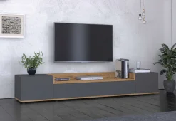 OTTO home Lowboard »BOLSENA,TV-Kommode, TV-Möbel,TV-Bank, 4 Fächer und offenes Ablagefach« 1 Stk. tlg. stehend/hängend montierbar, Made in Italy, B/T/H: 200 × 35 × 31,2 cm