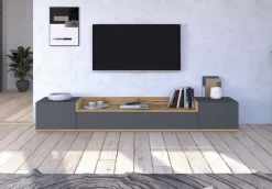 OTTO home Lowboard »BOLSENA,TV-Kommode, TV-Möbel,TV-Bank, 4 Fächer und offenes Ablagefach« 1 Stk. tlg. stehend/hängend montierbar, Made in Italy, B/T/H: 200 × 35 × 31,2 cm
