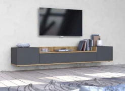 OTTO home Lowboard »BOLSENA,TV-Kommode, TV-Möbel,TV-Bank, 4 Fächer und offenes Ablagefach« 1 Stk. tlg. stehend/hängend montierbar, Made in Italy, B/T/H: 200 × 35 × 31,2 cm
