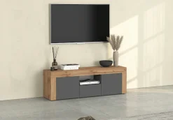 OTTO home Lowboard »CHRONOS Breite 155 cm mit 2 Türen, 1 Schublade,1 offenes Fach« 1 Stk. tlg. TV-Board, Sideboard niedrig, Grifflos mit Push to Open 'Made in Italy'