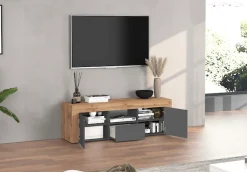 OTTO home Lowboard »CHRONOS Breite 155 cm mit 2 Türen, 1 Schublade,1 offenes Fach« 1 Stk. tlg. TV-Board, Sideboard niedrig, Grifflos mit Push to Open 'Made in Italy'