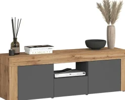 OTTO home Lowboard »CHRONOS Breite 155 cm mit 2 Türen, 1 Schublade,1 offenes Fach« 1 Stk. tlg. TV-Board, Sideboard niedrig, Grifflos mit Push to Open 'Made in Italy'
