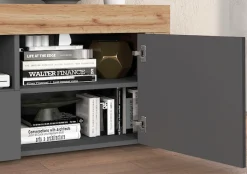 OTTO home Lowboard »CHRONOS Breite 155 cm mit 2 Türen, 1 Schublade,1 offenes Fach« 1 Stk. tlg. TV-Board, Sideboard niedrig, Grifflos mit Push to Open 'Made in Italy'