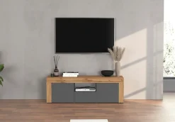 OTTO home Lowboard »CHRONOS Breite 155 cm mit 2 Türen, 1 Schublade,1 offenes Fach« 1 Stk. tlg. TV-Board, Sideboard niedrig, Grifflos mit Push to Open 'Made in Italy'