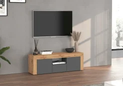 OTTO home Lowboard »CHRONOS Breite 155 cm mit 2 Türen, 1 Schublade,1 offenes Fach« 1 Stk. tlg. TV-Board, Sideboard niedrig, Grifflos mit Push to Open 'Made in Italy'