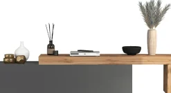 OTTO home Lowboard »Chronos TV-Board, TV-Schrank« Breite verstellbar von 190 bis 350 cm, 1 Stk. tlg. Breite 270 cm TV-Board,Lowboard,1 Klappe und ein L-Förmiger Aufsatz
