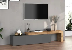 OTTO home Lowboard »Chronos TV-Board, TV-Schrank« Breite verstellbar von 190 bis 350 cm, 1 Stk. tlg. Breite 270 cm TV-Board,Lowboard,1 Klappe und ein L-Förmiger Aufsatz