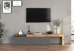 OTTO home Lowboard »Chronos TV-Board, TV-Schrank« Breite verstellbar von 190 bis 350 cm, 1 Stk. tlg. Breite 270 cm TV-Board,Lowboard,1 Klappe und ein L-Förmiger Aufsatz