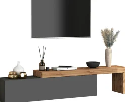 OTTO home Lowboard »Chronos TV-Board, TV-Schrank« Breite verstellbar von 190 bis 350 cm, 1 Stk. tlg. Breite 270 cm TV-Board,Lowboard,1 Klappe und ein L-Förmiger Aufsatz