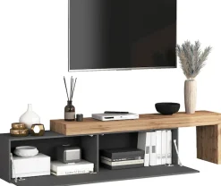 OTTO home Lowboard »Chronos TV-Board, TV-Schrank« Breite verstellbar von 190 bis 350 cm, 1 Stk. tlg. Breite 270 cm TV-Board,Lowboard,1 Klappe und ein L-Förmiger Aufsatz
