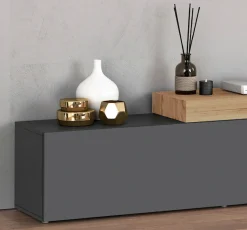 OTTO home Lowboard »Chronos TV-Board, TV-Schrank« Breite verstellbar von 190 bis 350 cm, 1 Stk. tlg. Breite 270 cm TV-Board,Lowboard,1 Klappe und ein L-Förmiger Aufsatz