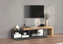 OTTO home Lowboard »Chronos TV-Board, TV-Schrank« Breite verstellbar von 190 bis 350 cm, 1 Stk. tlg. Breite 270 cm TV-Board,Lowboard,1 Klappe und ein L-Förmiger Aufsatz