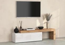 OTTO home Lowboard »Chronos TV-Board, T-Schrank« Breite verstellbar von 180 bis 290 cm, 1 Stk. tlg. Breite 240 cm TV-Board,Lowboard,1 Klappe und ein L-Förmiger Aufsatz