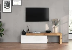 OTTO home Lowboard »Chronos TV-Board, T-Schrank« Breite verstellbar von 180 bis 290 cm, 1 Stk. tlg. Breite 240 cm TV-Board,Lowboard,1 Klappe und ein L-Förmiger Aufsatz