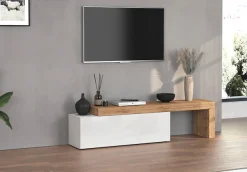 OTTO home Lowboard »Chronos TV-Board, T-Schrank« Breite verstellbar von 180 bis 290 cm, 1 Stk. tlg. Breite 240 cm TV-Board,Lowboard,1 Klappe und ein L-Förmiger Aufsatz