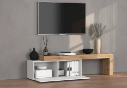 OTTO home Lowboard »Chronos TV-Board, T-Schrank« Breite verstellbar von 180 bis 290 cm, 1 Stk. tlg. Breite 240 cm TV-Board,Lowboard,1 Klappe und ein L-Förmiger Aufsatz