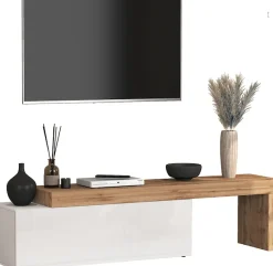 OTTO home Lowboard »Chronos TV-Board, T-Schrank« Breite verstellbar von 180 bis 290 cm, 1 Stk. tlg. Breite 240 cm TV-Board,Lowboard,1 Klappe und ein L-Förmiger Aufsatz