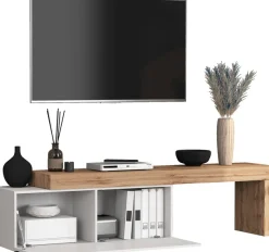 OTTO home Lowboard »Chronos TV-Board, T-Schrank« Breite verstellbar von 180 bis 290 cm, 1 Stk. tlg. Breite 240 cm TV-Board,Lowboard,1 Klappe und ein L-Förmiger Aufsatz