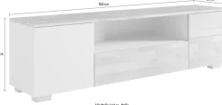 OTTO home Lowboard »Citra teilmassiv« Breite 160cm ,moderne grifflose Optik mit push to open Funktion