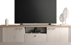 OTTO home Lowboard »Country Breite 211 cm, TV-Board 2 Türen u. 1 Schubkasten, TV-Schrank« im Landhausstil, viel Strauraum, mit Metallgriffe, MDF Rahmen