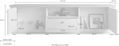 OTTO home Lowboard »Country Breite 211 cm, TV-Board 2 Türen u. 1 Schubkasten, TV-Schrank« im Landhausstil, viel Strauraum, mit Metallgriffe, MDF Rahmen